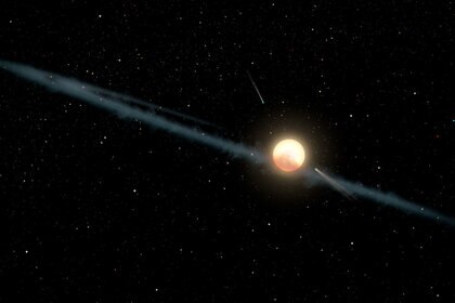 A dust ring around Boyajian’s Star caused by an evaporating exomoon may be the reason behind the star’s bizarre behavior. Credit: NASA/JPL-Caltech