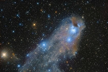 The cometary globule CG12 and its embedded star cluster NGC 5367, taken using a 50-cm Chilescope telescope. Credit: Sebastian Volmer