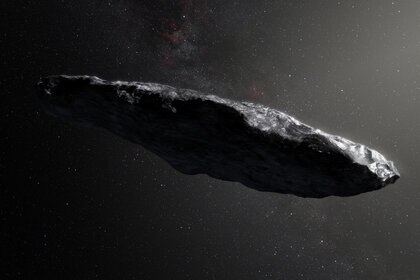 Artwork depicting what ‘Oumuamua might look like; observations indicate it’s highly elongated. But where did it come from? Credit: ESO / M. Kornmesser