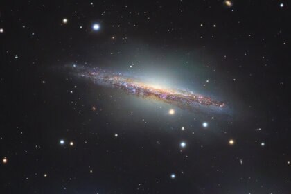 The stunning nearly edge-on spiral galaxy NGC 1055. Credit: Robert Gendler / Roberto Colombari/ NAOJ / ESO