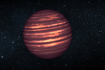 Artist drawing of a solitary brown dwarf in space, glowing feebly in visible light. Credit: NASA/JPL-Caltech