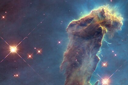 The Pillars of Creation: Towering star-forming clouds of gas and dust in the Eagle Nebula. Credit: NASA, ESA/Hubble and the Hubble Heritage Team (STScI/AURA)