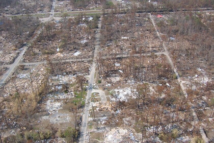Total destruction caused by the 2015 hurricane Katrina in Waveland, MS. Credit: Lieut. Commander Mark Moran, NOAA Corps, NMAO/AOC. 