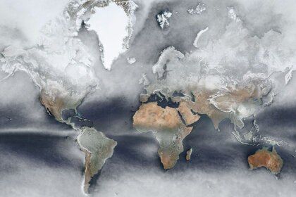 A map of the world created by taking the median data from a year’s worth of observations from Suomi-NPP, an Earth-observing satellite. Credit: NASA/SuomiNPP/Johannes Kroeger