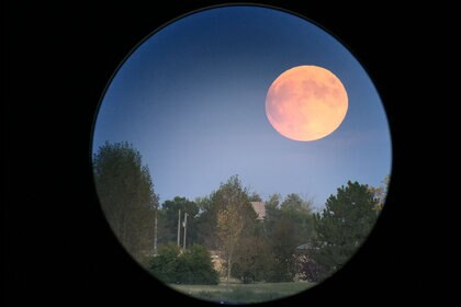 A photo of the lunar eclipse in September 2017, taken by holding a phone up to a spotting 'scope. Credit: Phil Plait