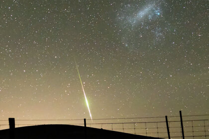 A bright fireball seen over Australia in 2017 (this is NOT the TCO from 2016, but meant to be representative). Credit: Phil Hart