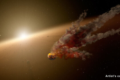 Artist’s illustration of a planetesimal collision in a young star system. Credit: NASA/JPL-Caltech