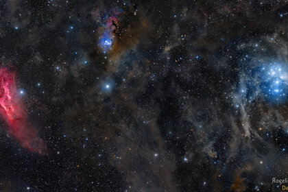 The California Nebula and Pleiades