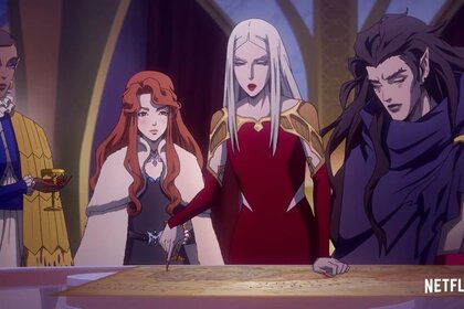 Carmilla and the vampire sisters are up to no good in Castlevania S3. [Credit: Netflix]
