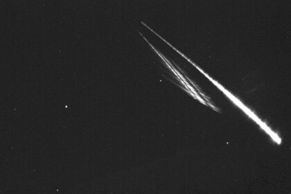 A very bright meteor was seen over Spain on 22 February 2020, caught on camera. Credit: SMART network 