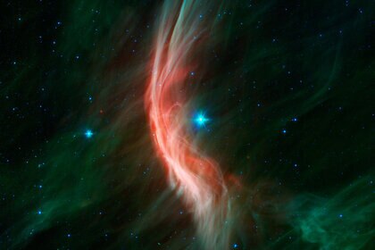 The massive star Zeta Oph making waves. Credit: NASA/JPL-Caltech