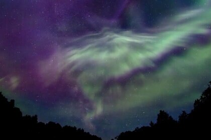 The aurora over Minnesota, part of a time-lapse animation. Credit: Mark Ellis
