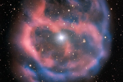 The planetary nebula Abell 36, the glowing gas thrown off by a nearby dying star. Credit: ESO