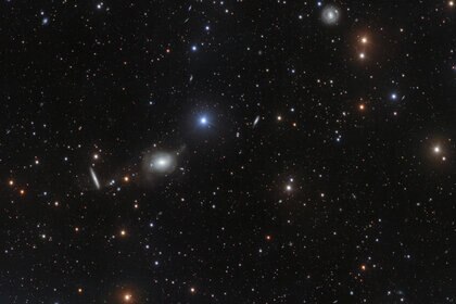 A wide field view of the galaxy NGC 5018 and neighbors. Credit: ESO/Spavone et al.