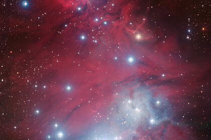 Part of NGC 2264, a cluster of young, hot stars that happens to make an outline of a Christmas tree as seen from Earth. Credit: ESO