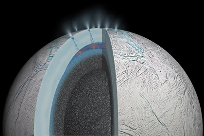 cutaway diagram of Enceladus