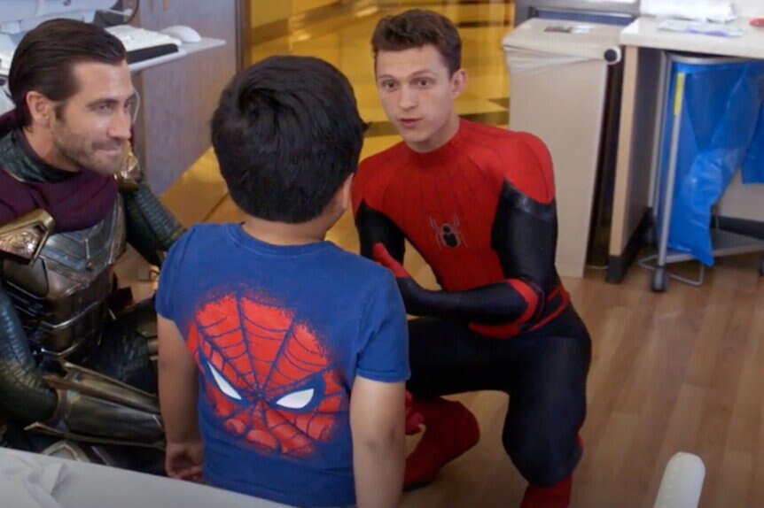 Spider-Man: Far From Home cast surprises Children's Hospital fans | SYFY  WIRE