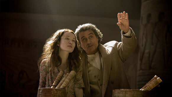Emily Browning and Ian McShane in American Gods