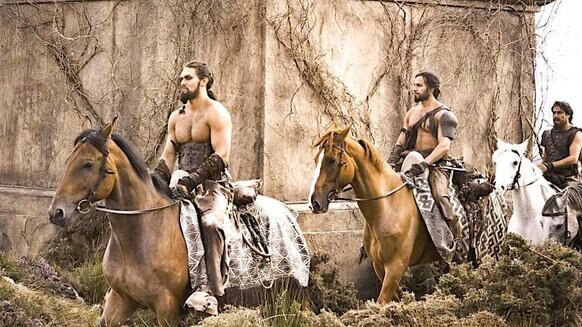 Jason Momoa rides as Khal Drogo in HBO's Game of Thrones
