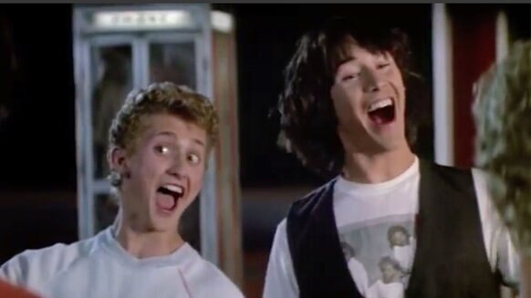 Bill and Ted in Bill and Teds Excellent Adventure