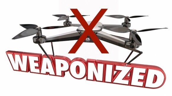 FAA public service infographic against weaponized drones