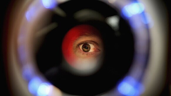 Eye scan seen in closeup
