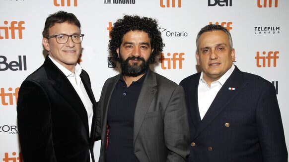 Anthony Russo, Mohamed Al-Daradji, and Joe Russo attend the "Mosul" premiere at TIFF