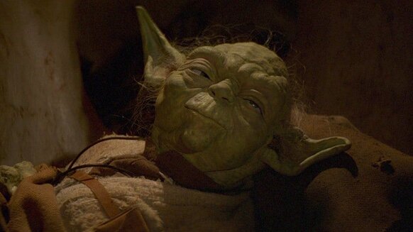Yoda rests in Return of the Jedi
