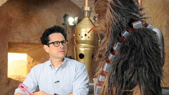 J.J. Abrams on the set of The Force Awakens