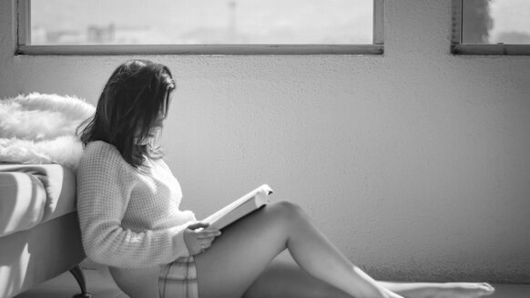 Person reading a book