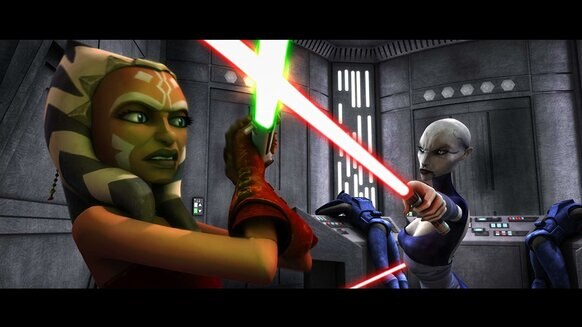 Ahsoka and Ventress in Star Wars The Clone Wars