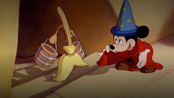 Mickey and the broom in Fantasia