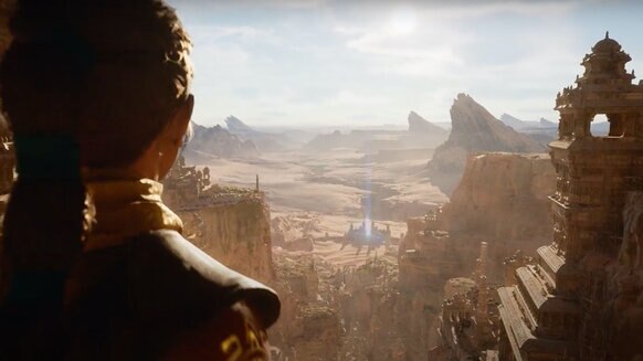 A scene from Unreal Engine 5 demo from Epic Games