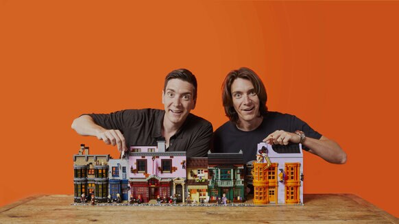 James and Oliver Phelps Harry Potter Lego Diagon Alley