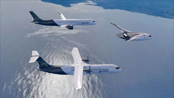 Airbus zero emission hydrogen plane concepts