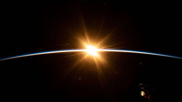 NASA image of first light on Earth