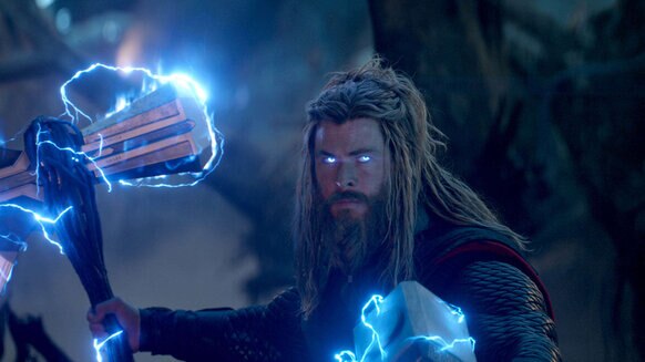 Thor Wielding Mjolnir and Stormbreaker