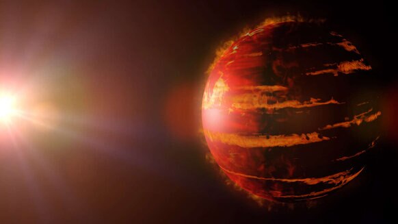 Artwork depicting a hot, young, gas giant exoplanet still in the process of formation. Credit: dottedhippo / iStock / Getty Images Plus