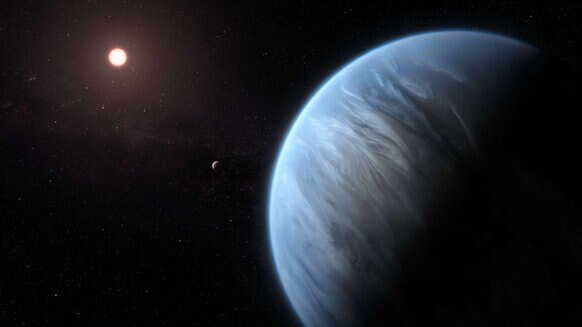 Artwork depicting an exoplanet in a multi-planet system. Credit: ESA/Hubble, M. Kornmesser