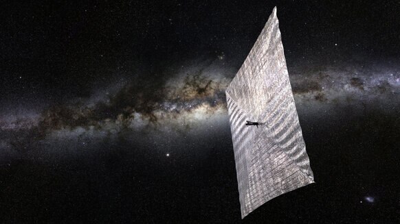 Artwork depicting The Planetary Society’s solar sail in space. Credit: Josh Sprading / The Planetary Society