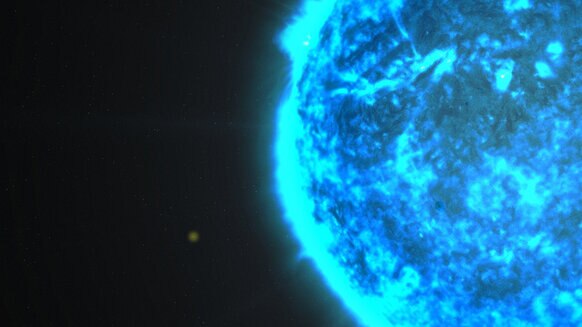 Artwork of a blue star in space. Credit: NASA's Goddard Space Flight Center/S. Wiessinger