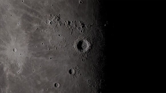 Sunset on the Moon’s crater Copernicus. Credit: NASA/Goddard Space Flight Center’s Scientific Visualization Studio