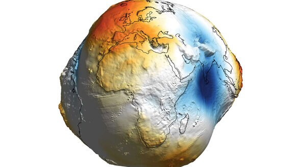 The Earth's geoid, a representation of the gravitational potential of Earth. Credit: Aleš Bezděk