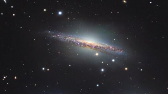 The stunning nearly edge-on spiral galaxy NGC 1055. Credit: Robert Gendler / Roberto Colombari/ NAOJ / ESO