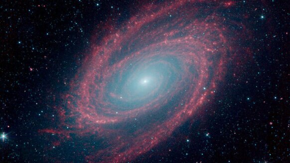 The nearby spiral galaxy M81 seen in three infrared colors by the Spitzer Space Telescope. Credit: NASA/JPL-Caltech