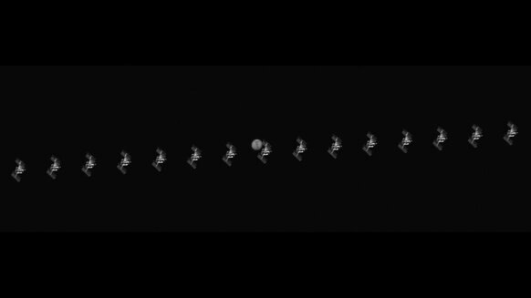 The International Space Station passes in front of Mars in a composite series of frames from a very carefully planned video taken in San Diego by Thomas Glenn using off-the-shelf equipment. Credit: Thomas Glenn