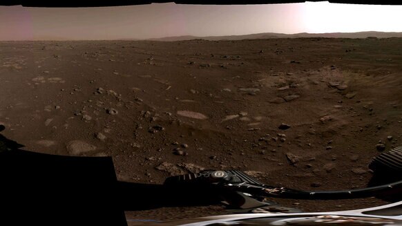 A 360° panorama of Mars seen from the Perseverance rover, composed of six individual images. Credit: NASA/JPL-Caltech