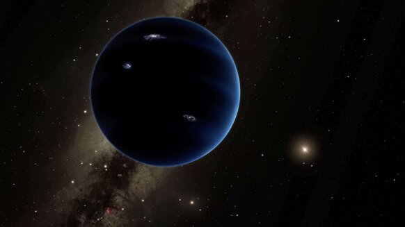 Art depicting a hypothetical Planet Nine orbiting the Sun far beyond Neptune. Credit: NASA/JPL-Caltech / Robert Hurt