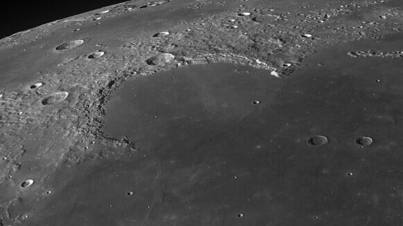 Sinus Iridum, a huge impact feature on the Moon. Credit: NASA/GSFC/Arizona State University / Seán Doran