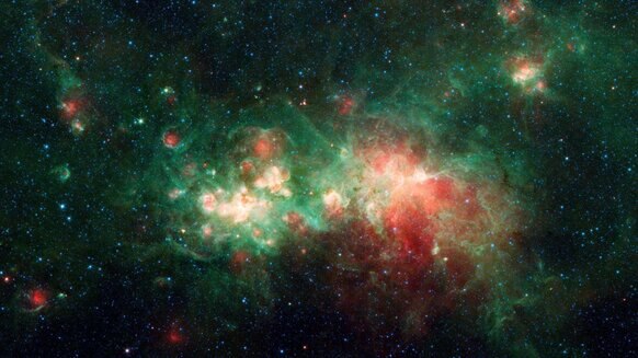 The spectacular star-forming nebula W51 seen in infrared by the Spitzer Space Telescope. Credit: NASA/JPL-Caltech